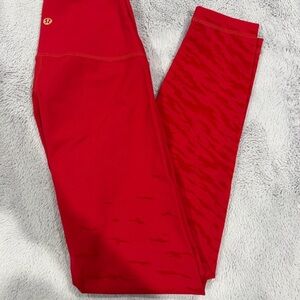 Lululemon Wunder Under lunar new year dark red Leggings